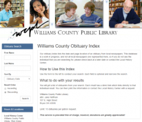 Obituary Database | Williams County Public Library